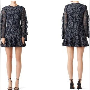 Keepsake Engage Lace Dress $210 beautiful navy/light blue, lace sleeves